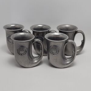 Pewter Horn Beer By Signetics Bipolar Memory Stein Mugs Lots Of 5 Vintage